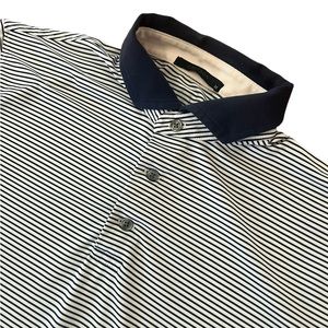 Greyson Black and White Striped Polo Shirt